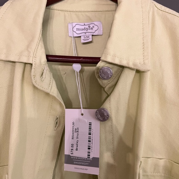 Mud Pie Lime green Button-Up Shirt/Shackett- women’s size S/M - Picture 2 of 9